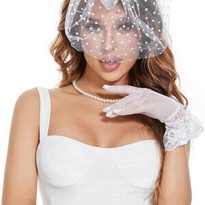 Fascinator Hat Veil Feather Tea Party Bridal Wedding Accessory Set